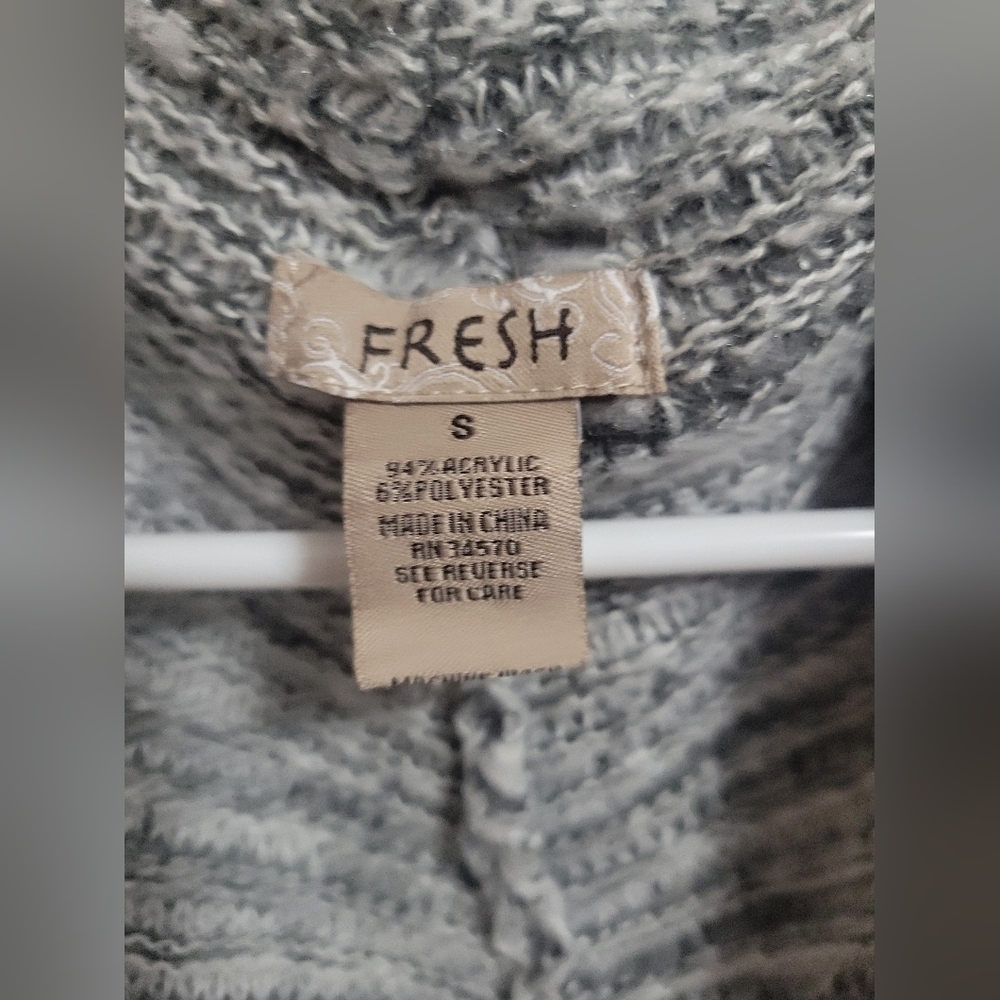 Fresh- Gray Long- Short Sleeve Sweater Cardigan - Picture 6 of 6